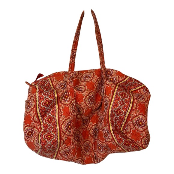 Vera Bradley orange paprika patterned duffel travel bag